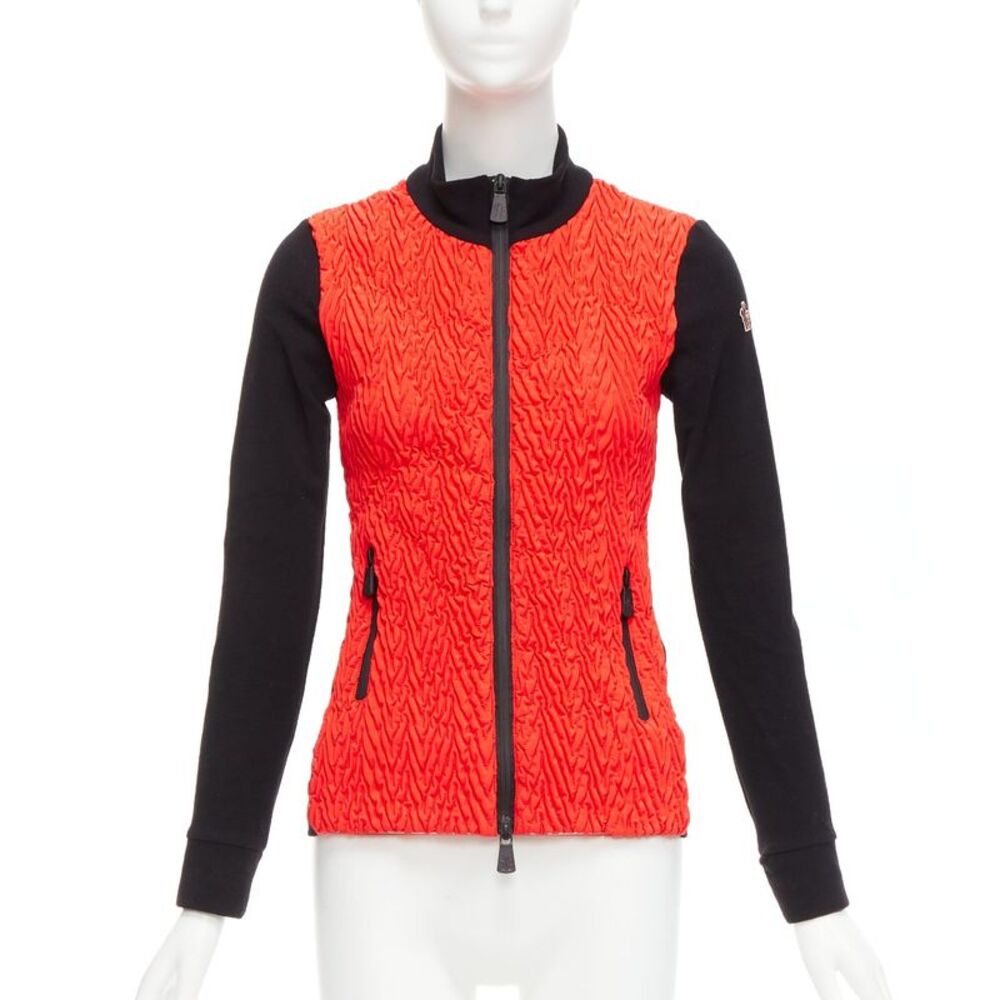 Moncler Plisse Front Zip Fitted Jacket